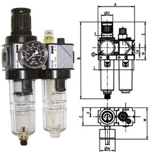 3464GFP - FILTRO-RIDUTTORE-LUBRIFICATORE IN GRUPPO &quot;VARIOBLOC&quot; - Orig. Ewo