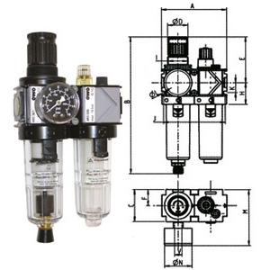3464GFPA - FILTRO-RIDUTTORE-LUBRIFICATORE IN GRUPPO &quot;VARIOBLOC&quot; - Orig. Ewo